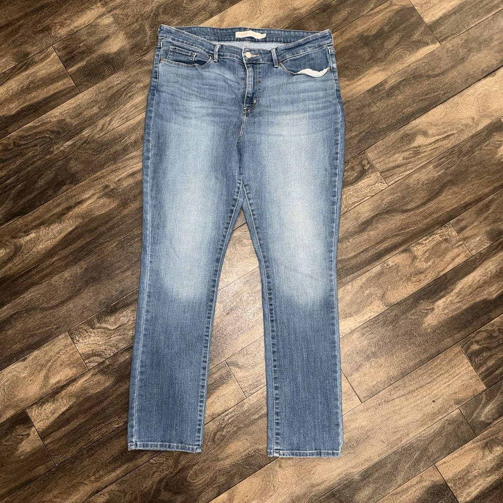 Levi's Signature Mid-Rise Straight Faded Medium Wash Denim Jeans Women's 16